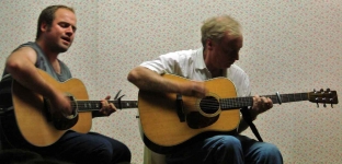 Eoin and Michael performing after the play. Photo: SR